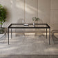 Modern Rectangle Dining Table Clear Glass Tabletop with Aluminum Legs