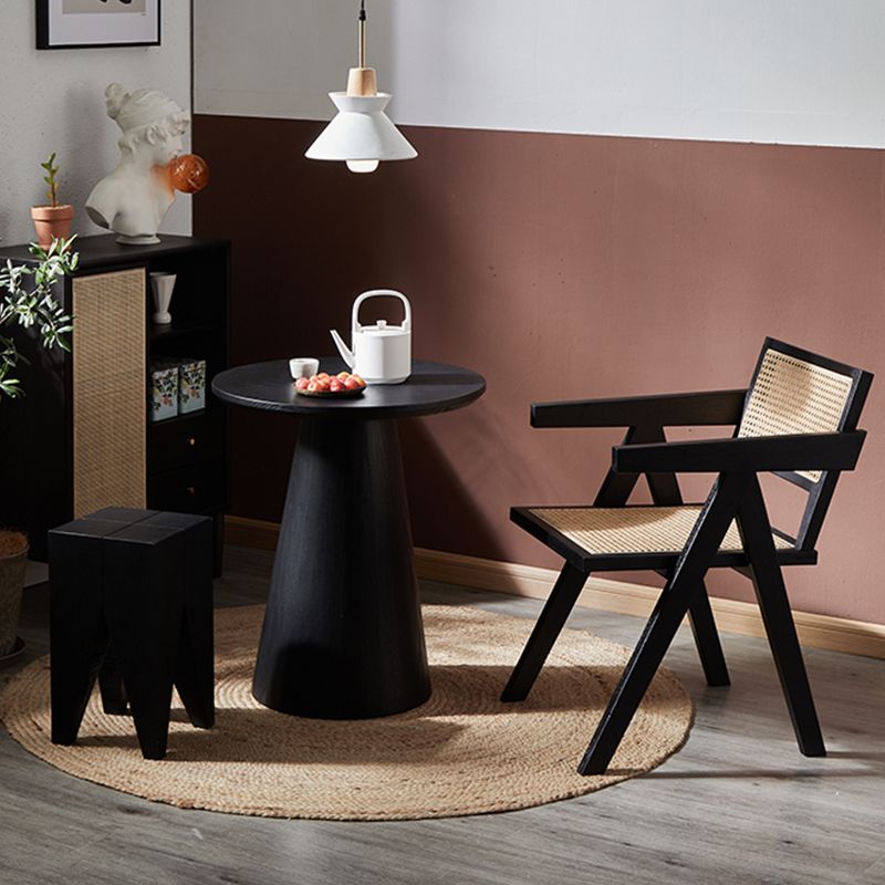 Modernistic Solid Wood Pedestal Round Living Room Side Table