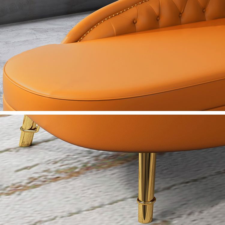 Living Room Chaise Rolled Arms Modern Chaise Lounge with Leather Upholster Clearhalo 'Chairs & Seating' 'Chaise Lounge' 'chaise_lounge' 'furn' 'furn_chaise_lounge' 'Furniture' 'Living Room Furniture' 1200x1200_f5874e15-73fd-481c-89aa-c279340f99c3