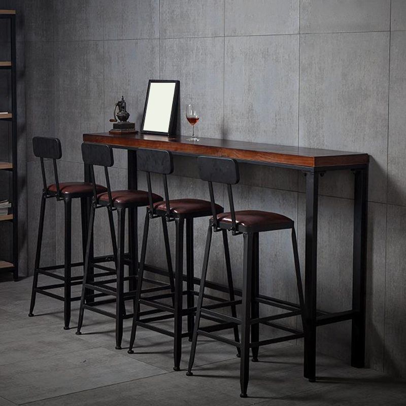 Industrial Bar Table Solid Wood Rectangle Pub Table for Outdoor Breakroom Clearhalo 'Bar Furniture' 'Bar Tables' 'bar_tables' 'furn' 'furn_bar_tables' 'Furniture' 'Kitchen & Dining Furniture' 1200x1200_f588a28c-9466-4c40-ba6c-2f1253050693