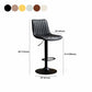 Scandinavian Metal Stool Adjustable Low Back Faux Leather Barstools in Matte Finish Clearhalo 'Bar Furniture' 'Bar Stools' 'bar_stools' 'furn' 'furn_bar_stools' 'Furniture' 'Kitchen & Dining Furniture' 1200x1200_f588da90-ab2a-47aa-83be-b10c84a5d4b7