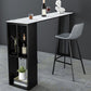 Mesa de bar de piedra sinterizada Mesa de bar rectangular moderna con estantes de almacenamiento