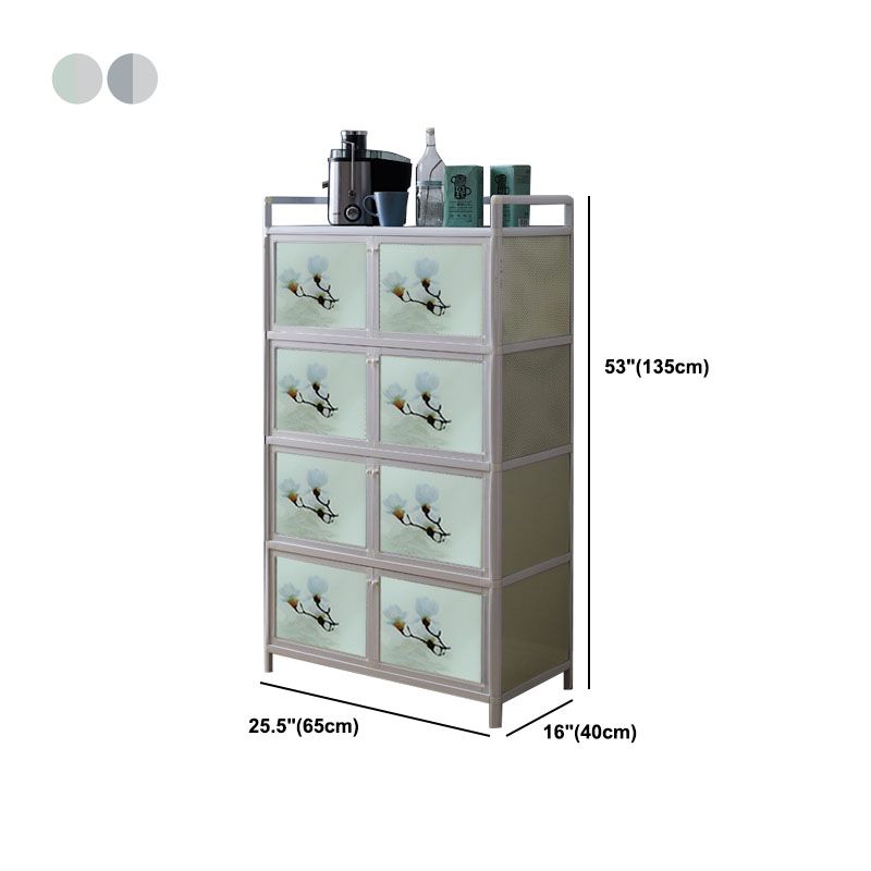 Aparador de metal con puertas de vidrio Servidor de comedor moderno para el hogar