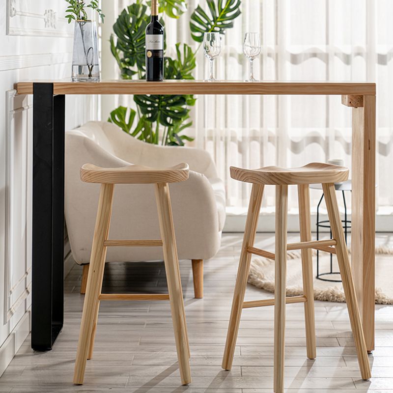 Natural Wood Top Bar Table Rectangle Modern Sled Living Room Bar Dining Table Clearhalo 'Bar Furniture' 'Bar Tables' 'bar_tables' 'Furniture' 'furniture_bar_tables' 'Kitchen & Dining Furniture' 'kitchen&dining_furn' 'kitchen' 1200x1200_f58d5ec6-178a-40cd-b279-eb9097094e00