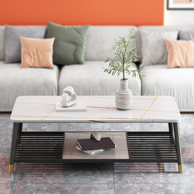 Glam Frame Coffee Table Slate Rectangular Coffee Table for Living Room Clearhalo 'Coffee & Accent Tables' 'Coffee Tables' 'coffee_tables' 'furn' 'furn_coffee_tables' 'Furniture' 'Living Room Furniture' 1200x1200_f58d72eb-5ba9-46e7-a785-9ac751edafad