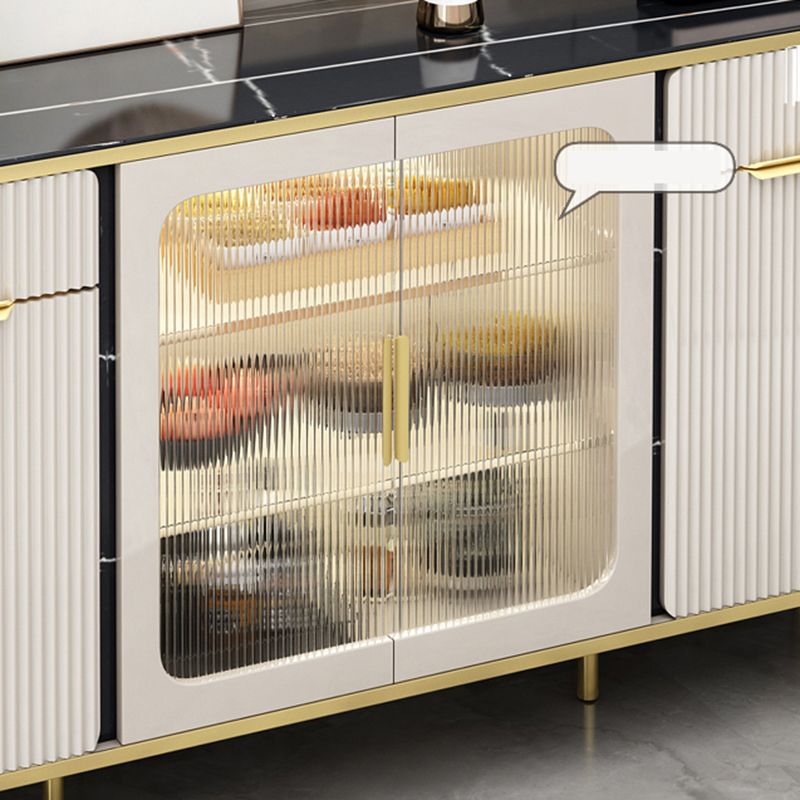 Modern Wood Dining Hutch Glass Doors Storage Cabinet with Doors Clearhalo 'Display & China Cabinets' 'display_china_cabinets' 'furn' 'furn_display_china_cabinets' 'Furniture' 'Kitchen & Dining Furniture' 1200x1200_f58ddc51-e606-4003-a6b6-3b58067bc8c5