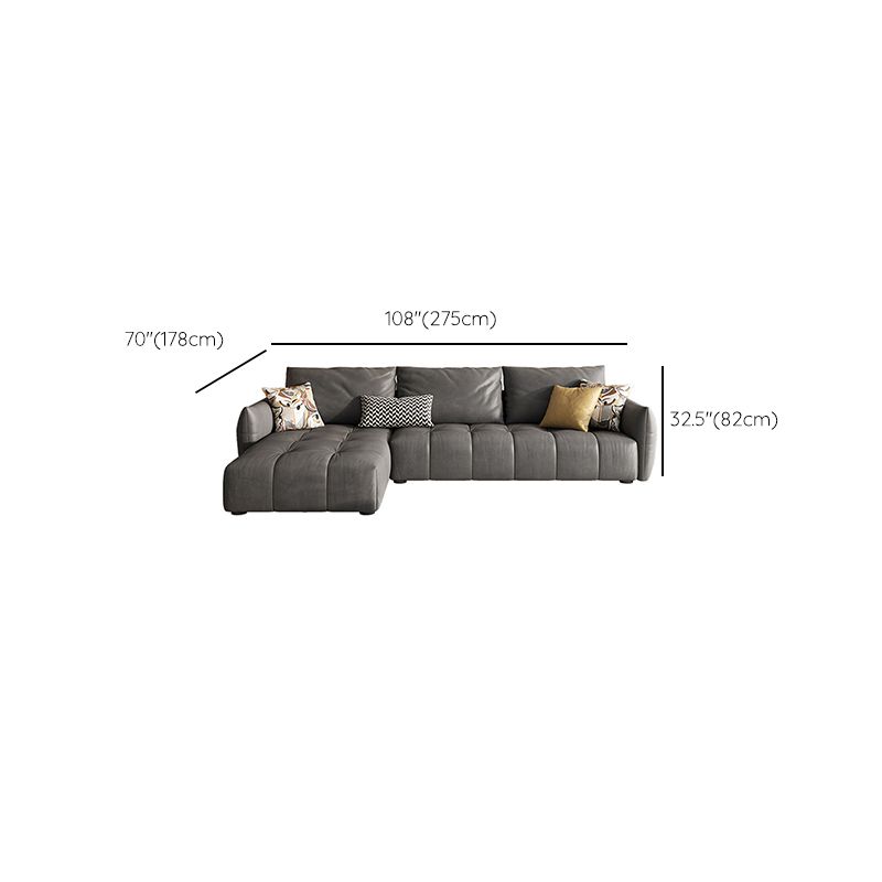 32"H Mid-Century Modern Sectional Sofa Leather Stain-Resistant Sleeper Sectional Clearhalo 'furn' 'furn_sectionals' 'Furniture' 'Living Room Furniture' 'Sectionals' 1200x1200_f58f266a-c156-4455-bff0-4af955a9a67f