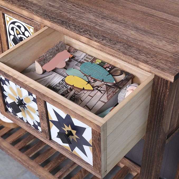 Tavolo di accento moderno della metà del secolo con cassetti per la console Hall