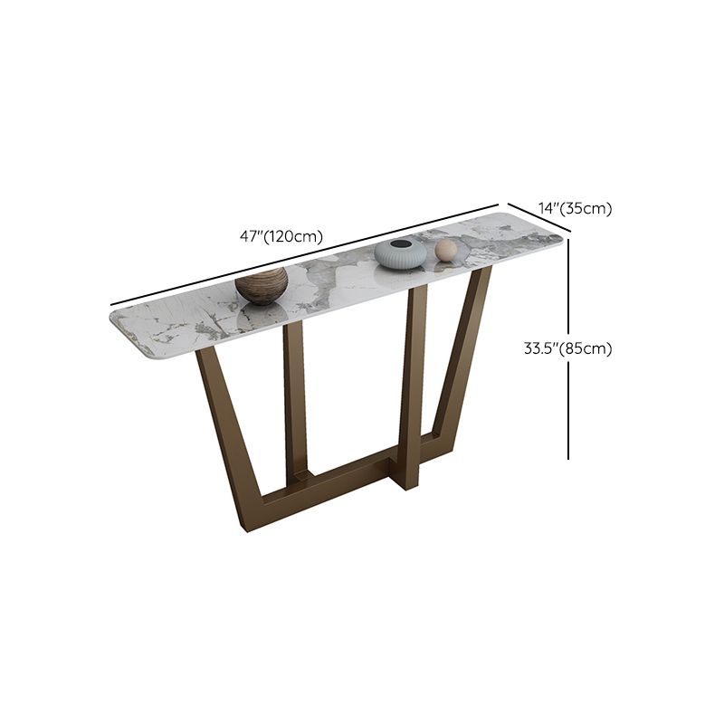 Tavolo console in pietra glam rettangolo di divani console dorata per sala