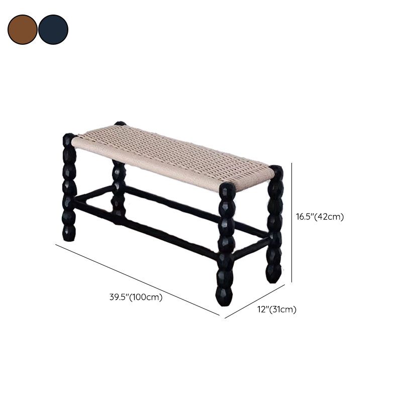 Tropical Seating Bench Solid Wood 12 Inch Width Rectangle Seating Bench Clearhalo 'Benches' 'Chairs & Seating' 'furn' 'furn_benches' 'Furniture' 'Living Room Furniture' 1200x1200_f5939c5b-ef8a-4358-ab32-c1b15be94672