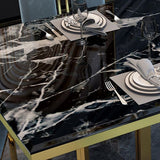 Luxury Sintered Stone Top Kitchen Table Rectangle Table with Gold Double Pedestal Clearhalo 'Dining Tables & Seating' 'Dining Tables' 'dining_table' 'furn' 'furn_dining_table' 'Furniture' 'furniture_dining_table' 'Kitchen & Dining Furniture' 1200x1200_f5946086-5f1a-412e-93b8-d389321af2e8