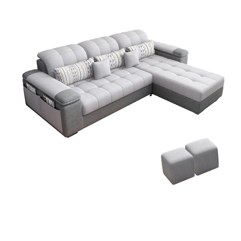 Contemporary Pillow Top Arm Furniture Sectionals in Grey for 3/4/5 People