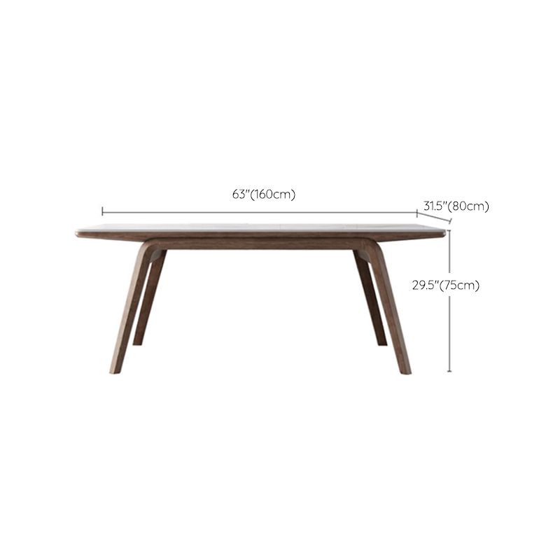 Rectangle Table Medieval Modern Sintered Stone Top Dining Table with Wooden Base Clearhalo 'Dining Tables & Seating' 'Dining Tables' 'dining_table' 'furn' 'furn_dining_table' 'Furniture' 'Kitchen & Dining Furniture' 1200x1200_f59765d3-1444-4545-aa89-c08bde9f9e65
