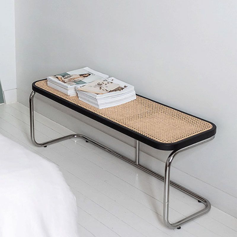 Banco di sedute ammortizzate tropicali in legno di legno e panca per la camera da letto con gambe