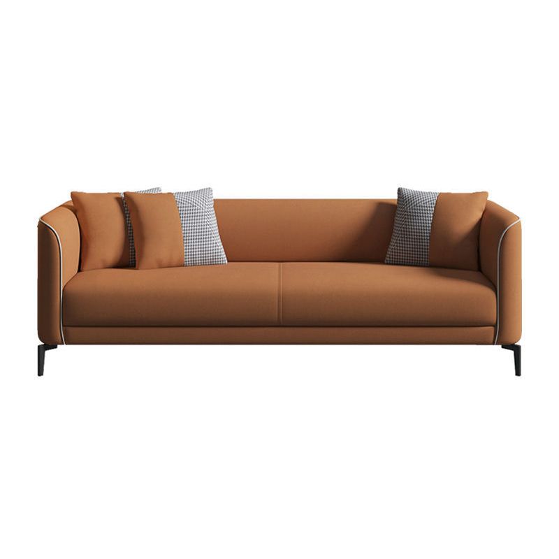 Faux Leather Sofa 25.59" D x 25.59" H Tuxedo Arm Sofa for Living Room Clearhalo 'furn' 'furn_sofas' 'Furniture' 'Living Room Furniture' 'Sofa' 'sofas' 1200x1200_f59995e8-1035-4171-995c-a40156293c02