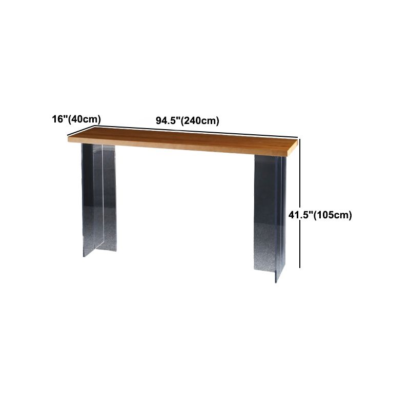 Industrial Style Wood Top Counter Table Acrylic Pedestal Bar Table for Coffee Shop Clearhalo 'Bar Furniture' 'Bar Tables' 'bar_tables' 'furn' 'furn_bar_tables' 'Furniture' 'furniture_bar_tables' 'Kitchen & Dining Furniture' 1200x1200_f59b674f-d883-4861-94b4-e20d89173930