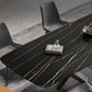 Industrial Style Rectangle Dining Table Sintered Stone Table with Metal Leg for Home Clearhalo 'Dining Tables & Seating' 'Dining Tables' 'dining_table' 'furn' 'furn_dining_table' 'Furniture' 'Kitchen & Dining Furniture' 1200x1200_f59b9e37-de45-4eeb-b4eb-0cf2baf2602e