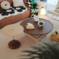 Zeitgenössischer Couchtisch, runder Kaffee-Cocktailtisch aus Holz
