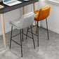 Tabourets de bar en cuir en faux cuir contemporain avec des jambes en métal