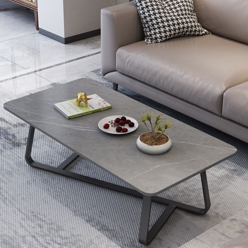 Glam Stop Top Coffee Table with Iron Cross Legs for Living Room Clearhalo 'Coffee & Accent Tables' 'Coffee Tables' 'coffee_tables' 'furn' 'furn_coffee_tables' 'Furniture' 'Living Room Furniture' 1200x1200_f59caf92-856a-4408-87f4-caa693e7a987