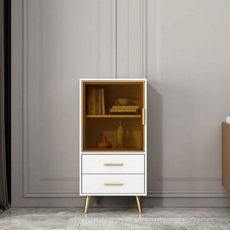 Armoire à accent en bois rectangle avec 1 porte et 2 tiroirs armoire latérale contemporaine