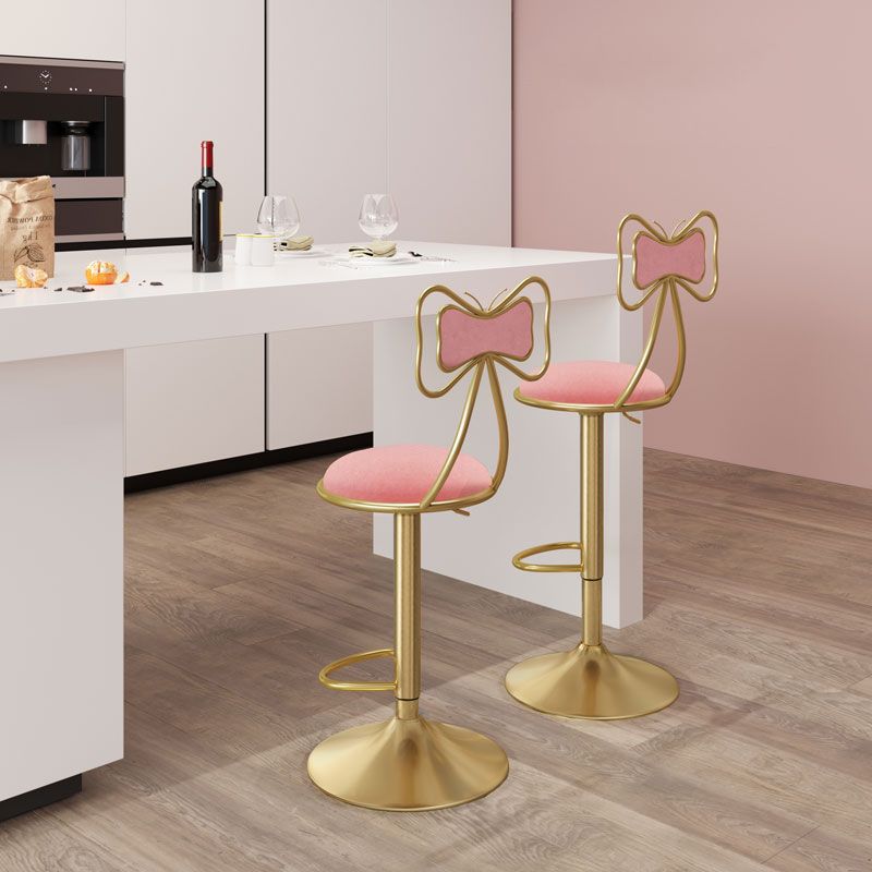 Adjustable Glam Bar Stool Footrest Low Back Upholstered Indoor Counter Stool Clearhalo 'Bar Furniture' 'Bar Stools' 'bar_stools' 'furniture_bar_stools' 'Kitchen & Dining Furniture' 'kitchen&dining_furn' 'kitchen' 'kitchen_furn' Furniture' 1200x1200_f59ce5d2-a79e-4232-85a4-a88e6e149d31