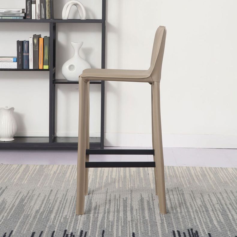 Modern Bar-stool Leather Counter Bar Stool with Metal Legs for Kitchen Clearhalo 'Bar Furniture' 'Bar Stools' 'bar_stools' 'furn' 'furn_bar_stools' 'Furniture' 'furniture_bar_stools' 'Kitchen & Dining Furniture' 1200x1200_f5a0e737-1907-4fba-b9a6-77ffa42252ca