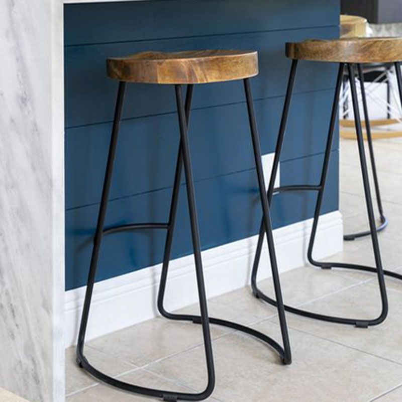 Contemporary Solid Wood Matte Finish Barstool Footrest Backless Stool Clearhalo 'Bar Furniture' 'Bar Stools' 'bar_stools' 'furn' 'furn_bar_stools' 'Furniture' 'furniture_bar_stools' 'Kitchen & Dining Furniture' 1200x1200_f5a1eb4f-6ec1-45a0-84ae-ac0568a105aa