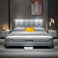 Modern Wingback Bed with Wingback Headboard and Metal Legs Bed