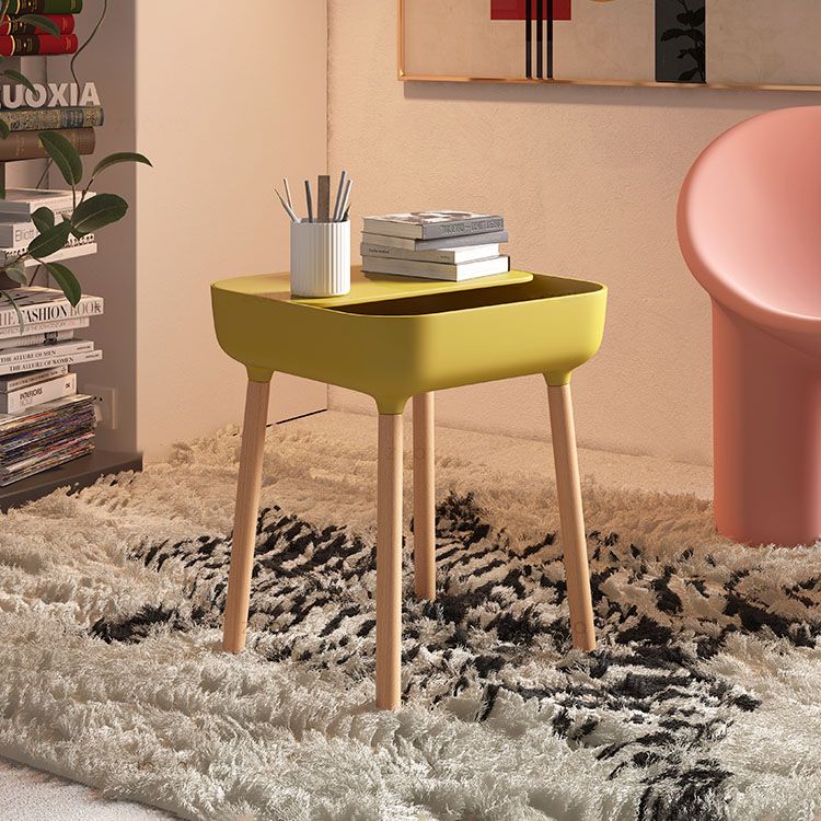 Square Accent Side Table Solid Wood 4 Legs Side End Snack Table with Shelf Clearhalo 'Coffee & Accent Tables' 'End & Side Tables' 'end_side_tables' 'furn' 'furn_end_side_tables' 'Furniture' 'Living Room Furniture' 1200x1200_f5a526e2-dc23-43af-8070-a25e238f5a27