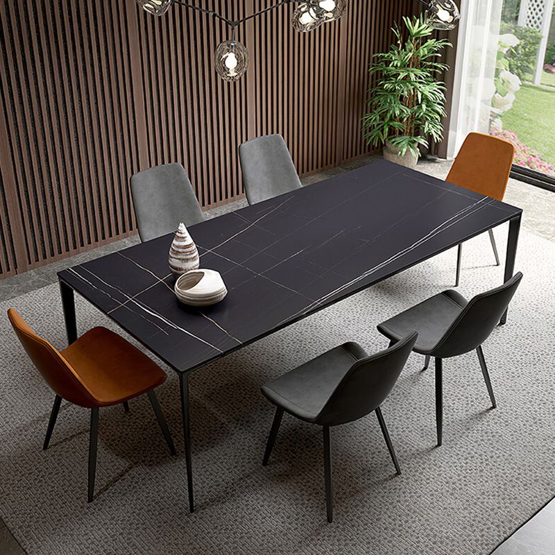 Industrial Sintered Stone Table 4 Legs Aviation Aluminum Base Rectangle Table for Home Clearhalo ' dining_table' 'Dining Tables & Seating' 'Dining Tables' 'furn' 'furn_dining_table' 'Furniture' 'furniture_dining_table' 'Kitchen & Dining Furniture' 'kitchen&dining_furn' 'kitchen' 'kitchen_dining_table' 1200x1200_f5a56ded-c702-421e-b249-5aea5a9c1924