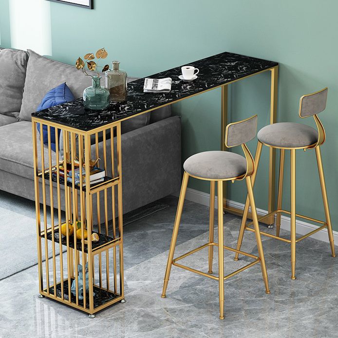 Glam Faux Marble Bar Dining Table Rectangle Bar Table for Dining Room Clearhalo 'Bar Furniture' 'Bar Tables' 'bar_tables' 'furn' 'furn_bar_tables' 'Furniture' 'Kitchen & Dining Furniture' 1200x1200_f5a650a5-3723-4b26-9127-748519883ff6