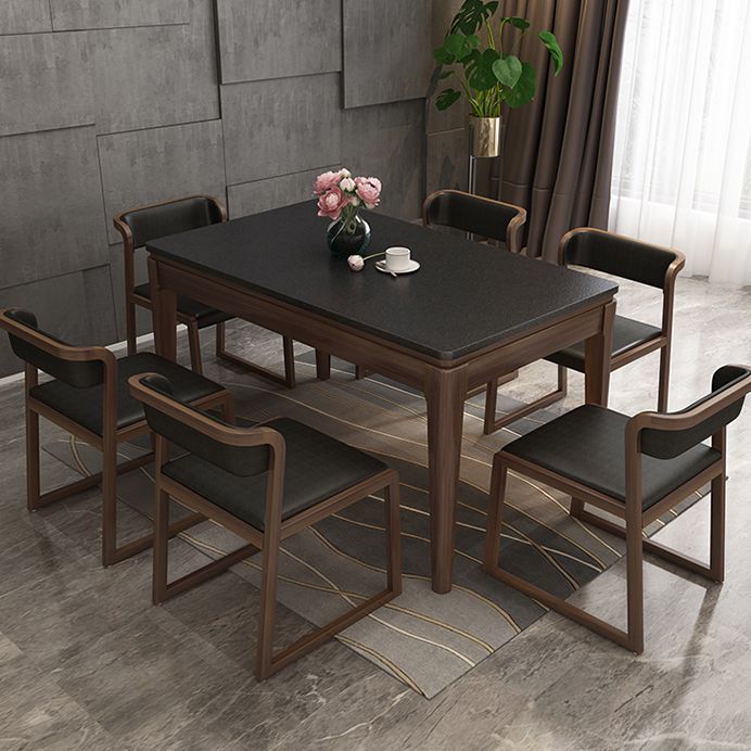 Stone Top Dinette Table with Ash Wood Legs Black Indoor Dining Table Clearhalo 'Dining Tables & Seating' 'Dining Tables' 'dining_table' 'furn' 'furn_dining_table' 'Furniture' 'Kitchen & Dining Furniture' 1200x1200_f5a66349-1868-41c7-b141-edca8f81740d