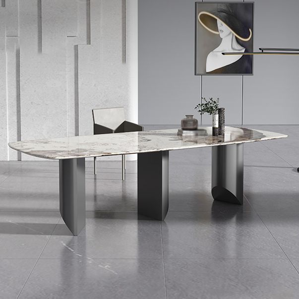 Designer Style 1/2/3 Pieces Dining Set Sintered Stone Dining Table with Leather Chairs Clearhalo 'Dining Room Sets' 'Dining Tables & Seating' 'dining_room_set' 'furn' 'furn_dining_room_set' 'Furniture' 'furniture_dining_room_set' 'Kitchen & Dining Furniture' 1200x1200_f5a6c5fe-77cf-42e7-acb7-f3c67b57f07e