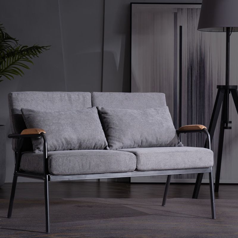 正方形のアームソファ24.40 "幅2人乗りのソファとリビングルームのためのゆるい背中