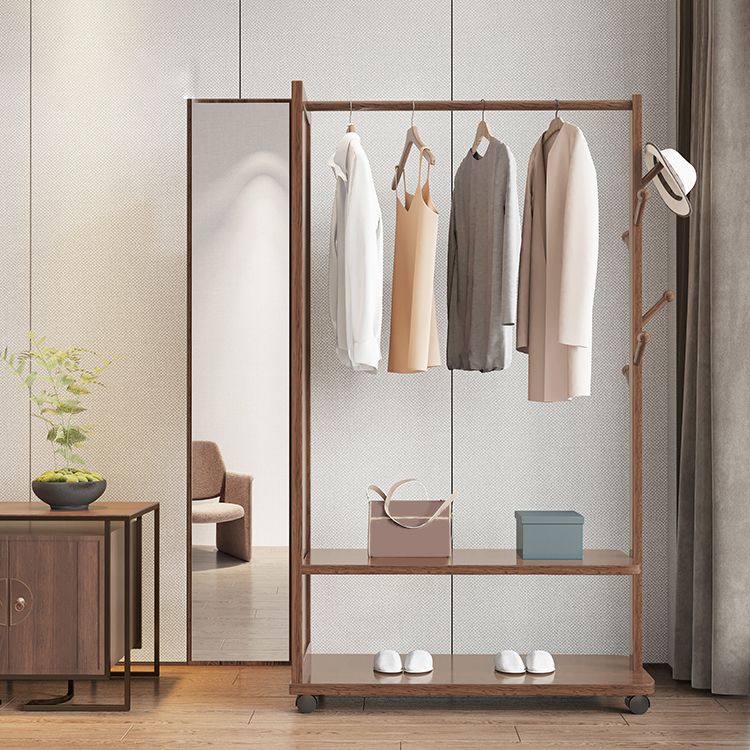 Armario contemporáneo de madera maciza 2 estantes armario de vestuario