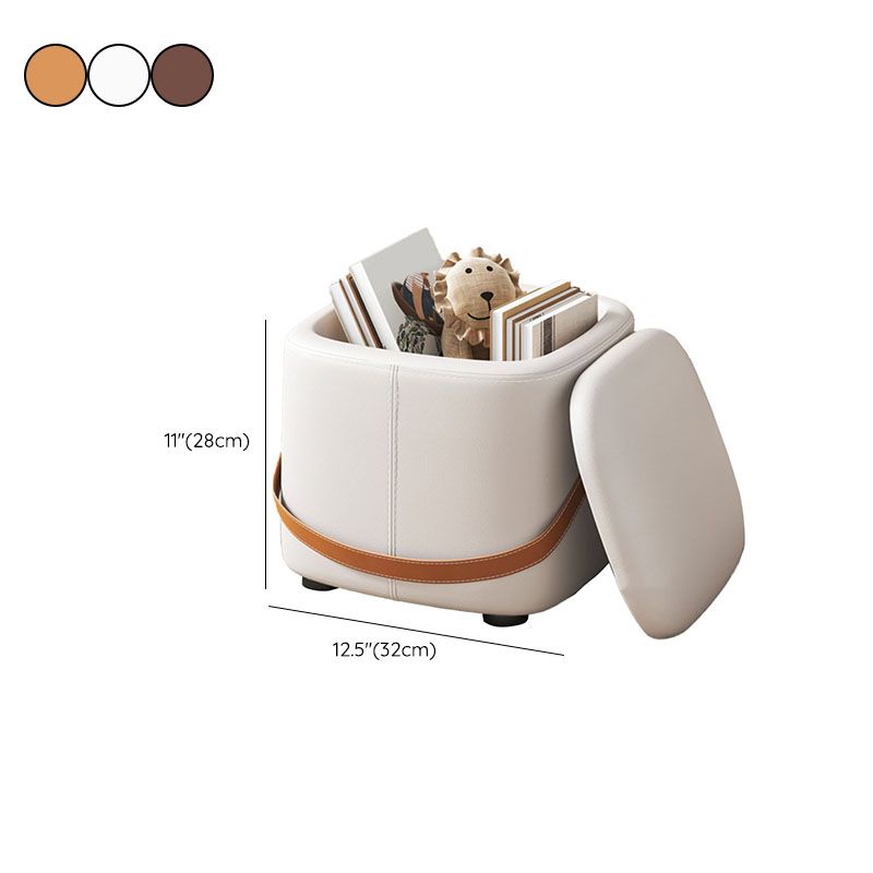 Modern Pouf Ottoman Fabric Upholstered Solid Color Portable Square Ottoman with Storage Clearhalo 'furn' 'furn_ottomans_poufs' 'Furniture' 'Living Room Furniture' 'Ottomans & Poufs' 'ottomans_poufs' 1200x1200_f5a7ed35-2a5d-4171-84b9-2fef1275c14d