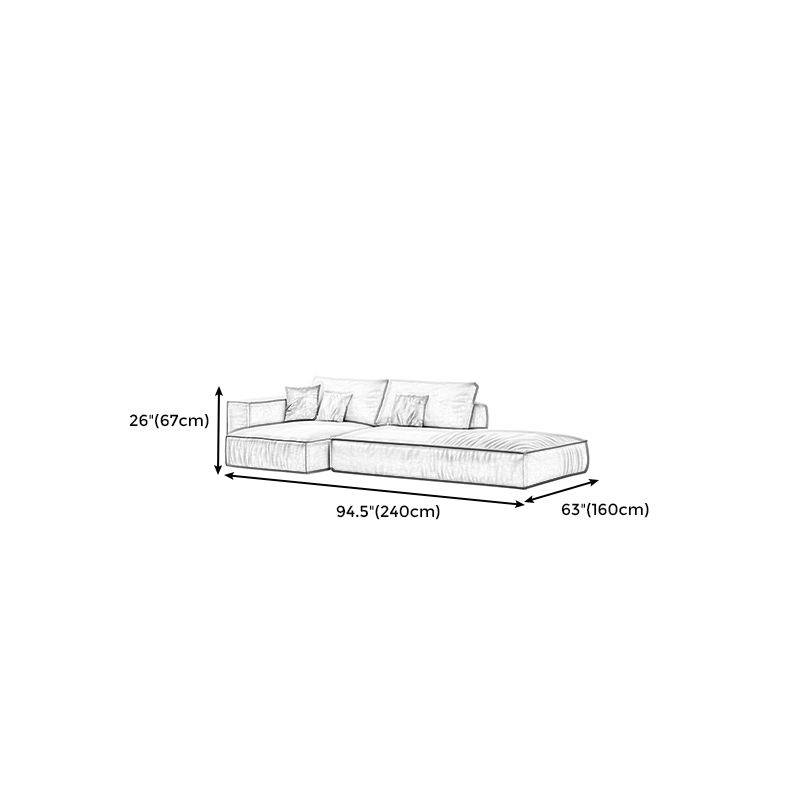 Simple Light-grey Sofa/Sectional with Faux Leather and Pillowed Back Cushions Clearhalo 'furn' 'furn_sectionals' 'Furniture' 'furniture_sectionals' 'kitchen' 'kitchen_sectionals' 'Living Room Furniture' 'Sectionals' 1200x1200_f5a82f11-f537-4af1-8f6c-2bf8b817daec