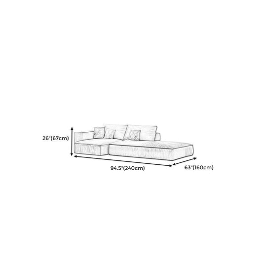 Simple Light-grey Sofa/Sectional with Faux Leather and Pillowed Back Cushions Clearhalo 'furn' 'furn_sectionals' 'Furniture' 'furniture_sectionals' 'kitchen' 'kitchen_sectionals' 'Living Room Furniture' 'Sectionals' 1200x1200_f5a82f11-f537-4af1-8f6c-2bf8b817daec