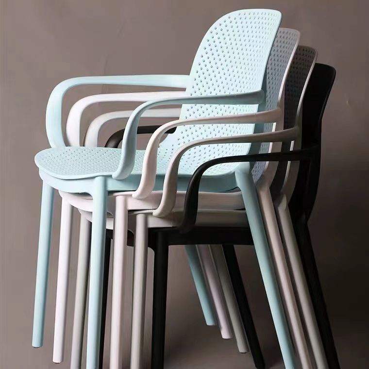 Modern Plastic Dining Armchair Chair Stackable Solid Back Dining Side Chair for Kitchen Clearhalo ' kitchen&dining_furn' 'Dining Chairs' 'Dining Tables & Seating' 'dining_chair' 'furn' 'furn_dining_chair' 'Furniture' 'furniture_dining_chair' 'Kitchen & Dining Furniture' 'kitchen' 1200x1200_f5abb089-9166-4cd0-afdc-1bbf6fa119f2