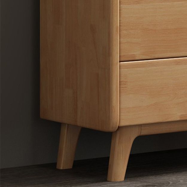 24.6" W Rubberwood Accent Chest Mid Century Modern 1 - Shelf Chest with Drawers Clearhalo 'Cabinets & Chests' 'cabinets_chests' 'furn' 'furn_cabinets_chests' 'Furniture' 'Living Room Furniture' 1200x1200_f5ac220f-4803-4175-b714-241e8a7db019
