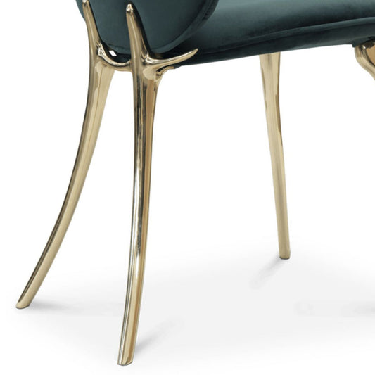 Noordse stijl armloze eetkamerstoelen glamour zijstoelen met metalen basis