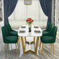 White - Gold Dinner Room Kitchen Table Rectangle Dining Table