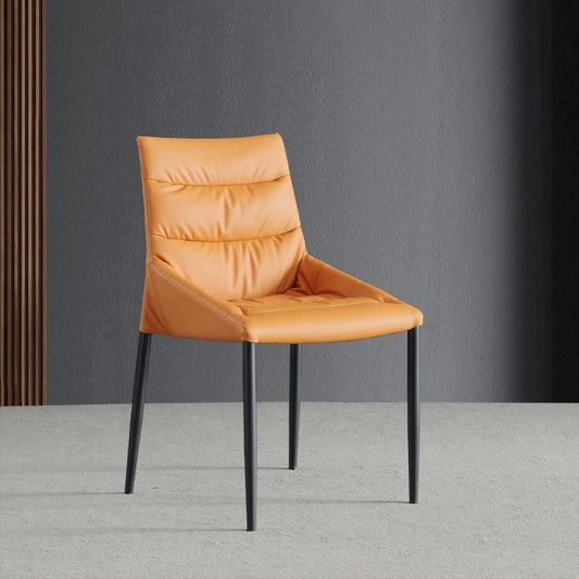 Industrial Leather Dining Chair Parsons Upholstered Arm Chair