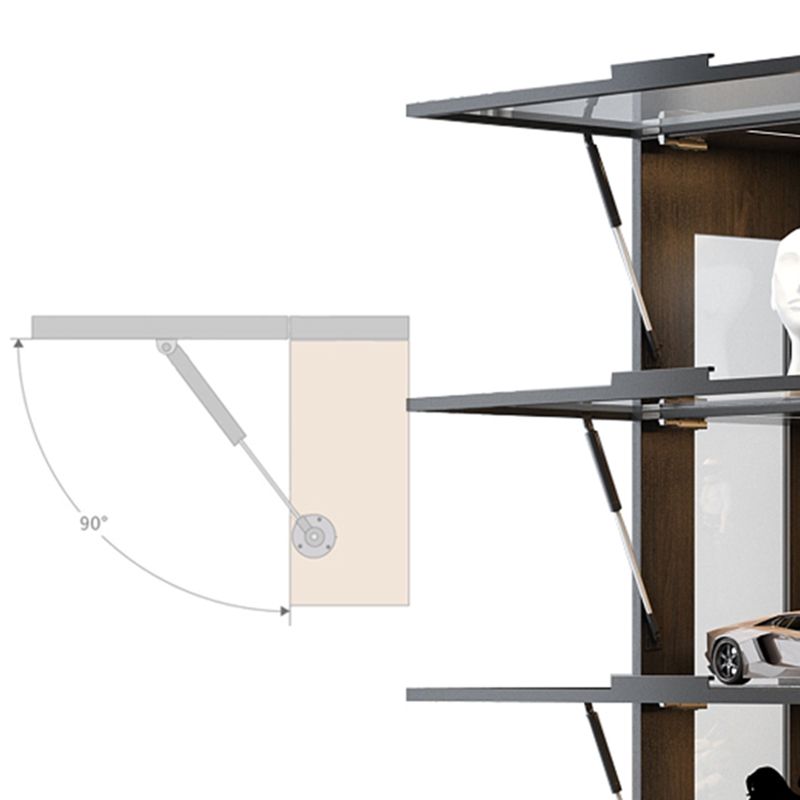 Mobili moderni mobili neri armadi in vetro con porta a frillo