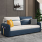 Square Arm Contemporary Convertible Faux Leather Couch Bed with 2 Pillows Clearhalo 'furn' 'furn_sofas' 'Furniture' 'Living Room Furniture' 'Sofa' 'sofas' 1200x1200_f5aff835-ad9c-43a3-8003-e470b0e43508
