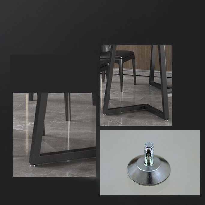 Gepolijste afwerking Dinette set met zwarte stoelen 1/4/5/7 stuks glamour eettafel set