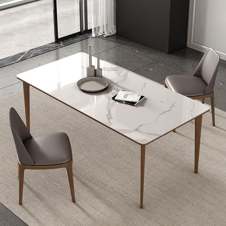 Solid Wood Mid-Century Modern Table Rectangular Sintered Stone Top Table for Dining Room Clearhalo ' dining_table' 'Dining Tables & Seating' 'Dining Tables' 'furn' 'furn_dining_table' 'Furniture' 'furniture_dining_table' 'Kitchen & Dining Furniture' 'kitchen&dining_furn' 'kitchen' 'kitchen_dining_table' 1200x1200_f5b152ad-06bc-4d3c-98f3-9ab506456ebf