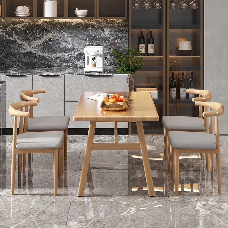 Trestle Base Dining Table Rectangle Table for Kitchen Dining Room Clearhalo 'Dining Tables & Seating' 'Dining Tables' 'dining_table' 'furn' 'furn_dining_table' 'Furniture' 'Kitchen & Dining Furniture' 1200x1200_f5b3c21f-b4d1-4ab1-885b-d51557d3db01