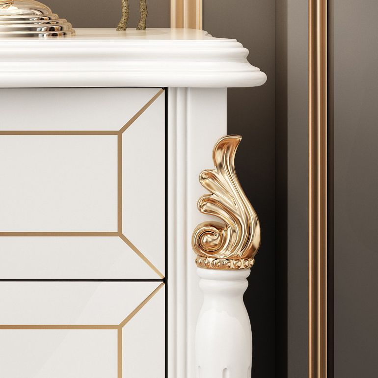 2 cassetti tavolo da notte in legno massiccio tradizionale comodino, 23,6 "di altezza